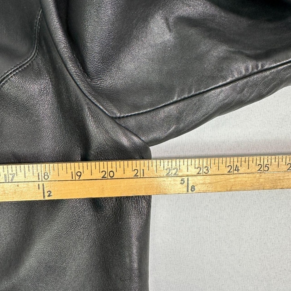 Style & Co Leather Jacket Womens 16W Black Car Coat Minimalist Quiet Luxury - Picture 5 of 6